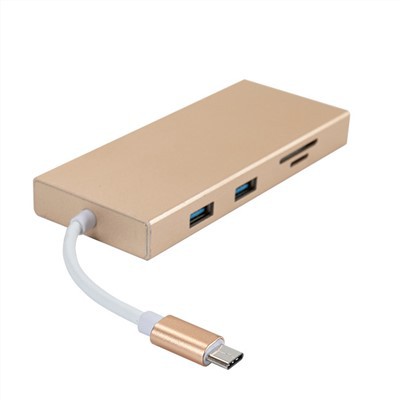 7-in-1 USB C 3 portu centrmezgls ar karšu lasītāju un HDMI portu