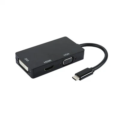 USB 3.1 C tipa uz HDMI VGA DVI pārveidotāja kabelis