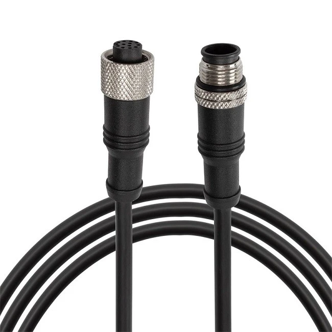 M12 12 Pin Male To Female Connector Overmould Cable