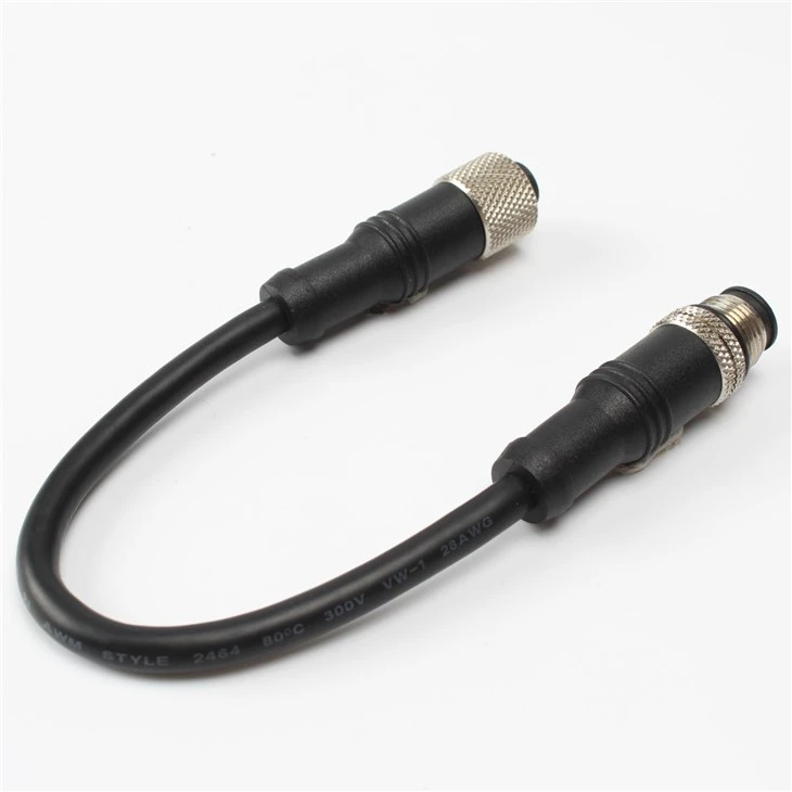 M12 12 Pin Male To Female Connector Overmould Cable
