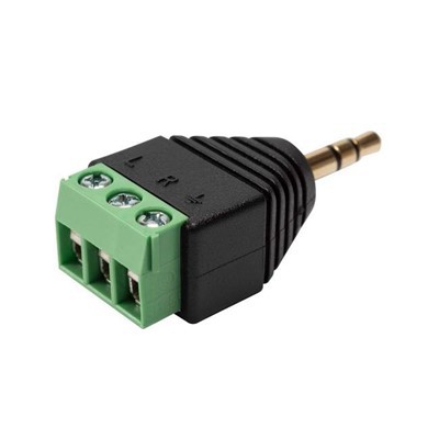 3,5 mm (1/8 collas) stereo TRS vīrišķā ligzda uz AV 3-skrūves spaiļu bloks