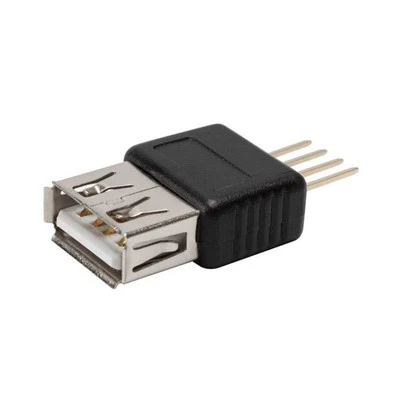 USB A ligzda uz taisnu 4 kontaktu PCB termināli