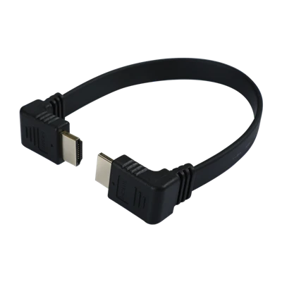 Leņķiskais HDMI vīrišķais-vīrišķais īss plakans kabelis