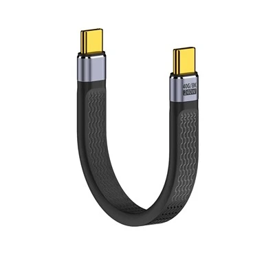 240W USB4.0 C Vīrietis līdz taisna/leņķa C tipa vīriešu/sieviešu PD ātrs lādēšanas īss kabelis